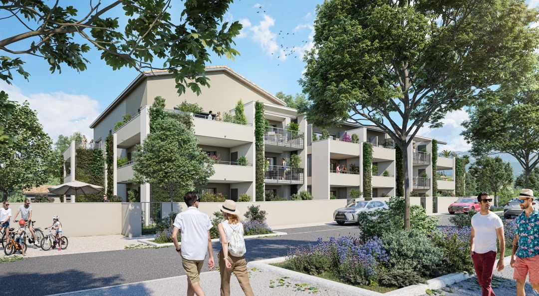 Résidence neuve à Beaumont Lès Valence, construite par Drôme Aménagement Habitat. 20 appartements du T2 au T3