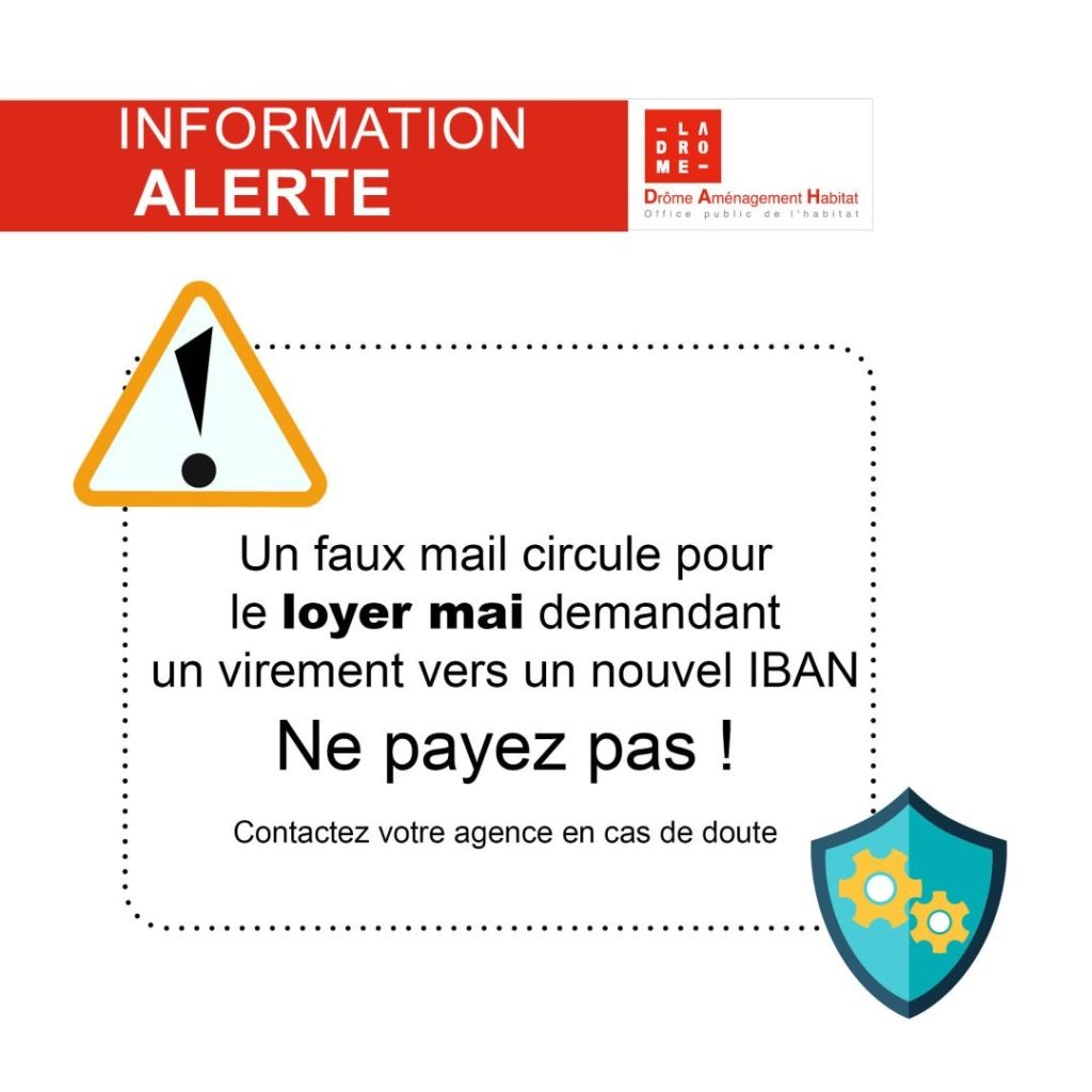ALERTE faux mails pour paiement loyer de mai 2026 suite à un faux changement de RIB