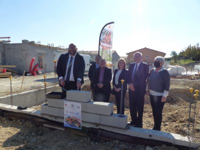 2021 10 14 1ère Pierre Marsanne (98) Pose de 1ère pierre pour la résidence Symphonie des Vents à Marsanne : construction DAH
